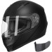 Compact Motorcycle Helmet - Matte Black - Full Face w/ Tinted Visor