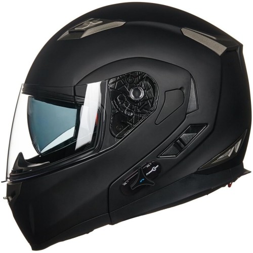 Bluetooth Integrated Modular Flip up Full Face Motorcycle Helmet Sun Shield Mp3 Intercom