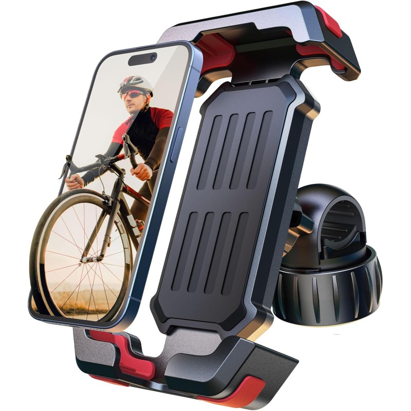 Upgraded Bike Phone Holder Handlebar - 1S Quick Install, Motorcycle Phone Mount, Bicycle Phone Holder fit Large Phone Case Upgraded Bike Phone Holder Handlebar - 1S Quick Install, Motorcycle Phone Mount, Bicycle Phone Holder fit Large Phone Case