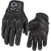 Goatskin Leather Motorcycle Motorbike Powersports Racing Gloves Reflective Skull Touchscreen for Men and Women Model
