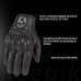 Goatskin Leather Motorcycle Motorbike Powersports Racing Gloves Reflective Skull Touchscreen for Men and Women Model