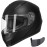 Compact Motorcycle Helmet - Matte Black - Full Face w/ Tinted Visor